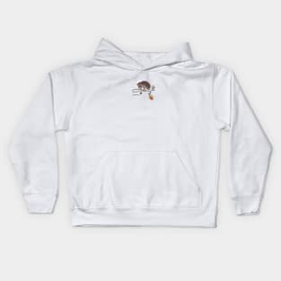 Winter fauna with cute hedgehog Kids Hoodie